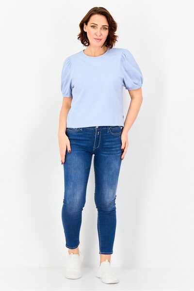 Levi's Women Crew Neck Shot Sleeve Knitted Top, Pastel Purple