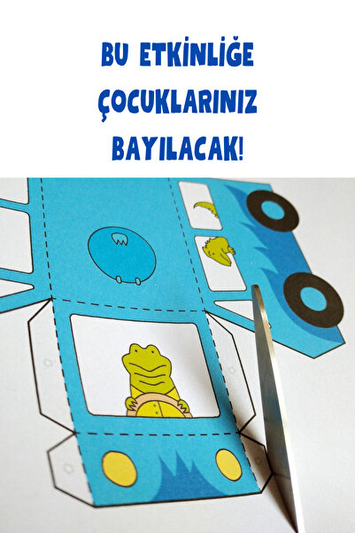 Organik Yolda Kağıttan Maket Arabalar Yapıyoruz Şablonu, 5 Adet A4 Boyutta Kalın ve Sert Kağıt.