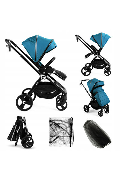 Kidnort Reversible stroller for children, with compact folding, adjustable backrest and visor, Isbjorn Bl