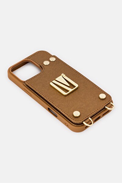 Levelo iPhone 16 Pro Max Serena Leather 3 Card Slots Protective Case, Brown