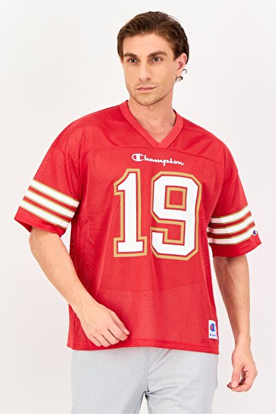 Champion Men Sportswear Fit Short Sleeve Football T-Shirt, Red