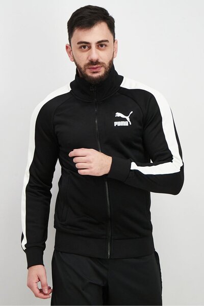 Puma Men Sportswear Fit Training Jacket, Black and White