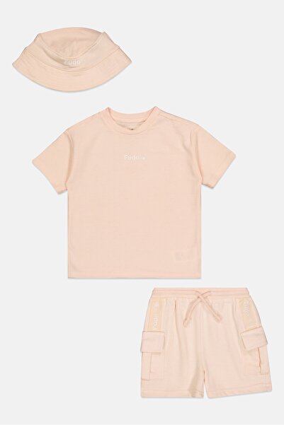 Fudo طقم ملابس أطفال للأولاد الصغار، 3 قطع، تي شيرت مطبوع ، شورت كارجو، وقبعة...