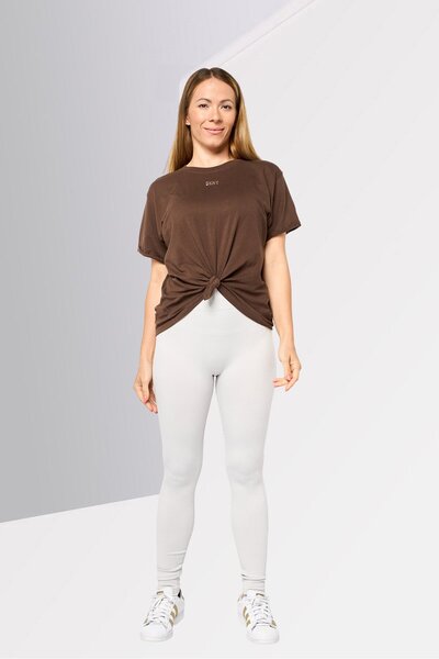 DKNY Sport Women Sportswear Fit Short Sleeves Outdoor T-Shirt, Brown