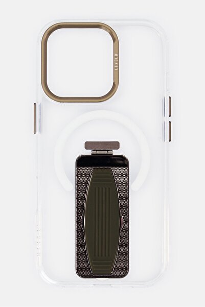 Levelo جراب مورفيكس ماج سيف لهاتف آيفون 16 برو مع قبضة وحامل، شفاف