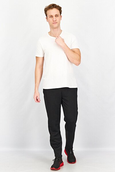 unipro Men Tapered Fit Quilted Sweatpants, Black