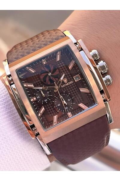 Raymond Special Leather Cord for Engagement and Grooms 2 Years Warranty 5 Atm Men's Wristwatch+Bracelet Rmd.53