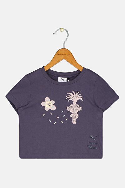 Puma x Trolls Kids Girl Short Sleeve Outdoor T-Shirt, Grey