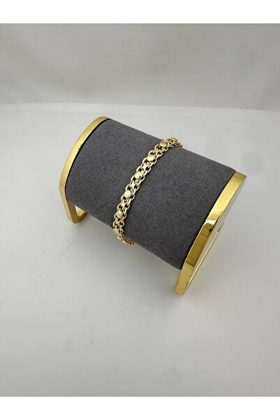 ŞekerAksesuar Özel Seri Daire Plaka Detay Geçmeli Zincir Bileklik ( 22 Cm )