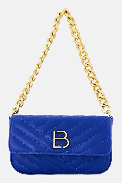 Lucky Bees Women Brand Logo Shoulder Bag, Blue