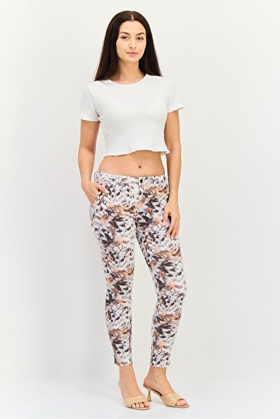 Reiko Women Chino Fit Animal Print Skinny Pants, Multicolor