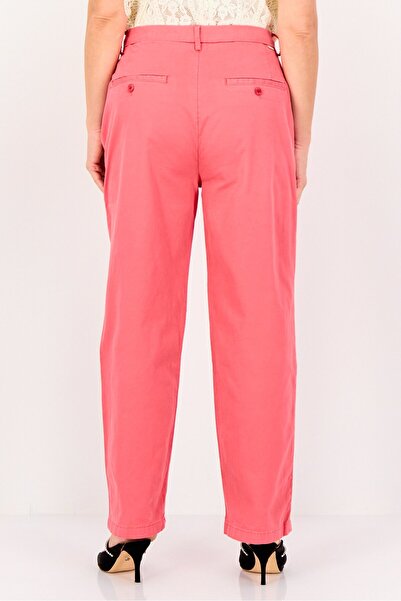 Reiko Women Cropped Fit Solid Chino Pants, Pink