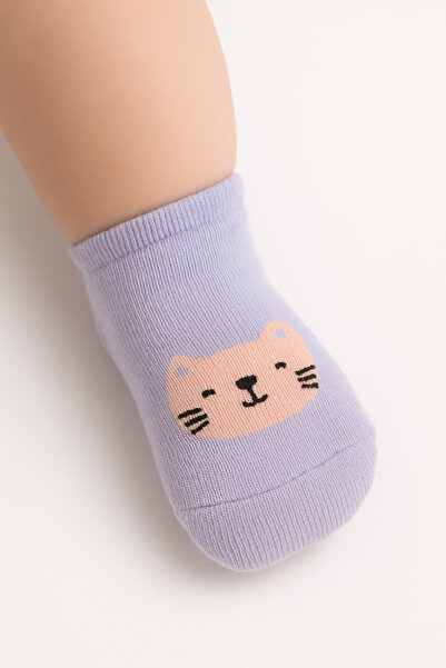 SOLDE SOCKS 3’lü Desenli Bebek Çorap Seti – Sevimli Hayvan Figürleriyle Yumuş...