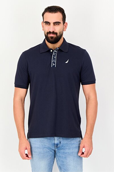 Nautica Men Regular Fit Embroidered Logo Short Sleeve Polo Shirt, Navy
