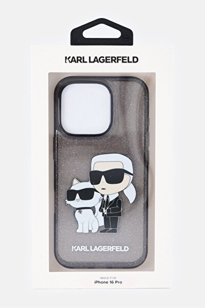 Karl Lagerfeld iPhone 16 Pro Brand Logo Protective Case, Black