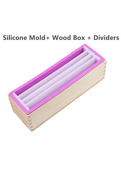 Choice3 فواصل قوالب الصابون، قالب صابون سيليكون، قالب رغيف مستطيل مرن مع صندو...