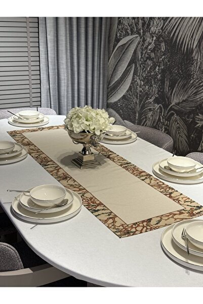 Heriya 6-Piece Linen Tulip Patterned American Serving and Runner - 6 Napkins