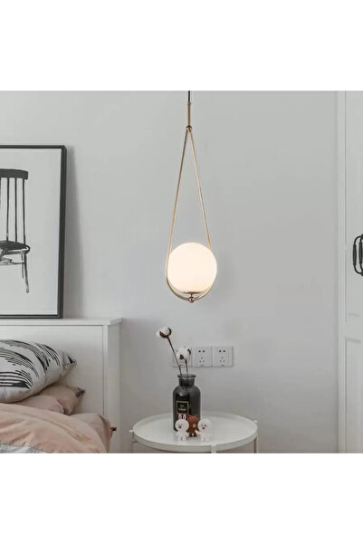 Loft Lampă suspendată Haven, 1x E27, auriu alb, metal, înălțime reglabilă