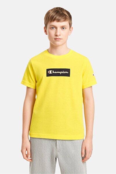 Champion تي شيرتات أطفال للأولاد بأكمام قصيرة وياقة دائرية وشعار العلامة التج...