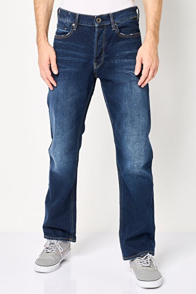 G-STAR RAW بنطلون جينز رجالي مستقيم قابل للتمدد، أزرق داكن