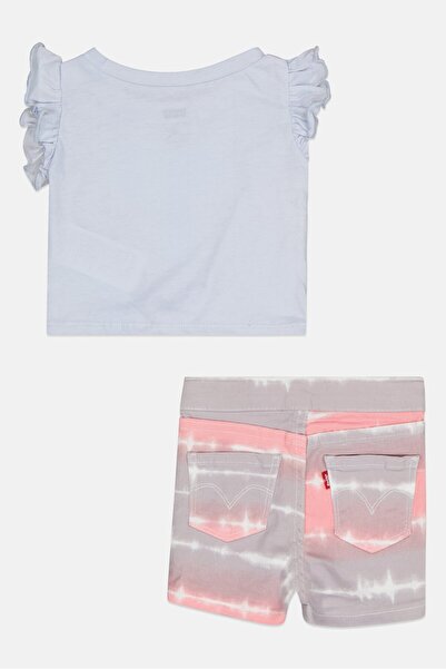 Levi's Toddlers Girl 2 Pcs Brand Logo Top And Shorts Set, Multicolor