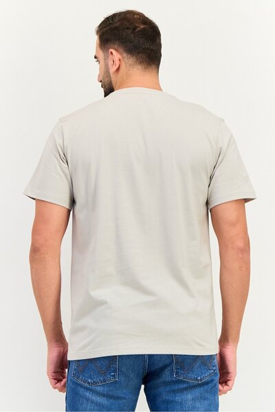 English Laundry Men Crew Neck Short Sleeves Brand Logo T-Shirt, Beige