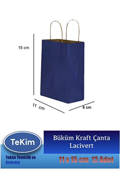 tekim temizlik ve ambalaj Büküm Saplı Mini Kraft Hediyelik Karton Çanta Laciv...