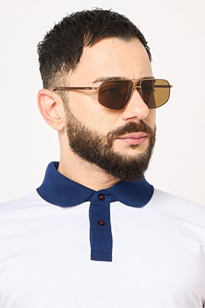 Calvin Klein Men CK23126S Aviator Sunglasses With UV Rays Protection, Bronze