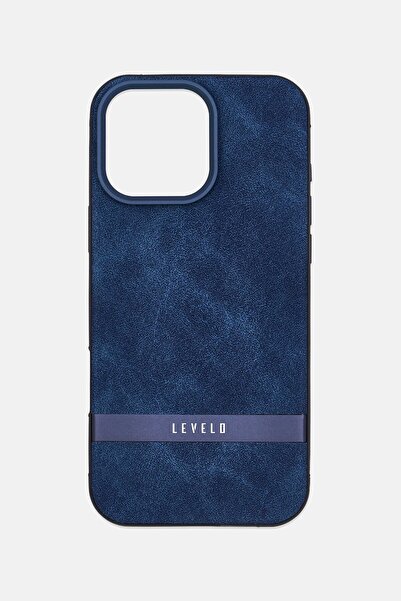 Levelo iPhone 16 Pro Max Pelle Leather Protective Case, Dark Blue