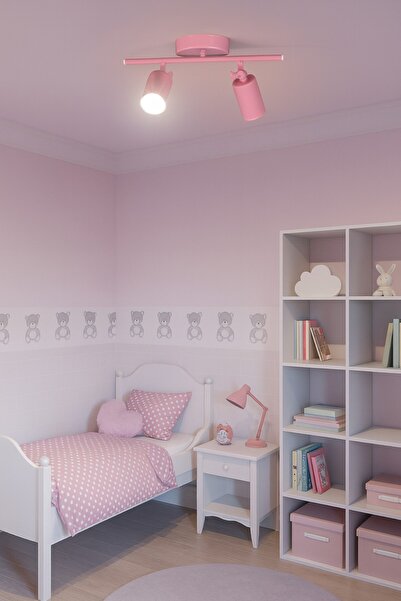 LEGACY Spoti 2'Li Pembe Renk (BEYAZ IŞIK) Modern Tasarım Cafe - Mutfak - Banyo Spot Ledli Sıralı Avize