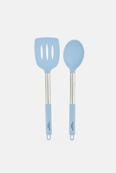 Phantom Chef Silicone Slotted Turner And Spoon Set, Slate Blue