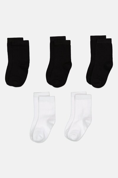 Material Girl Toddlers Girl 5 Pairs Plain Crew Socks, Multicolor