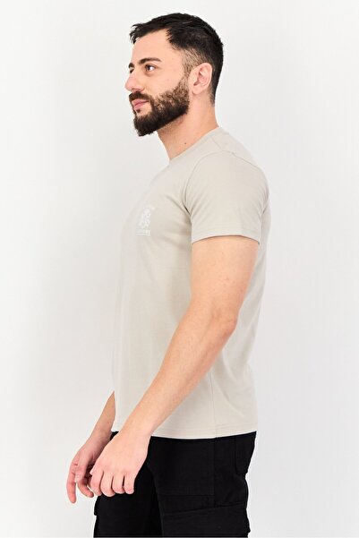 English Laundry Men Crew Neck Short Sleeves Brand Logo T-Shirt, Grey