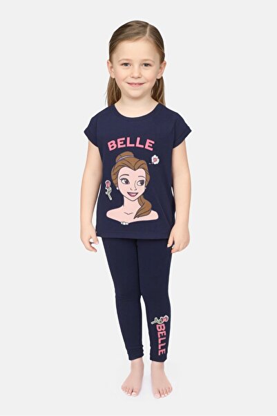 DİSNEY PRİNCESS طقم بيجامة للبنات مكون من قطعتين بطبعة جرافيكية، متعدد الألوان