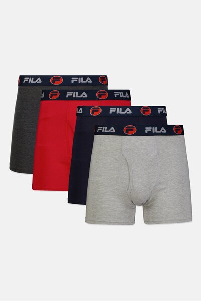 FILA بوكسر رجالي بشعار العلامة التجارية، 4 قطع، متعدد الألوان