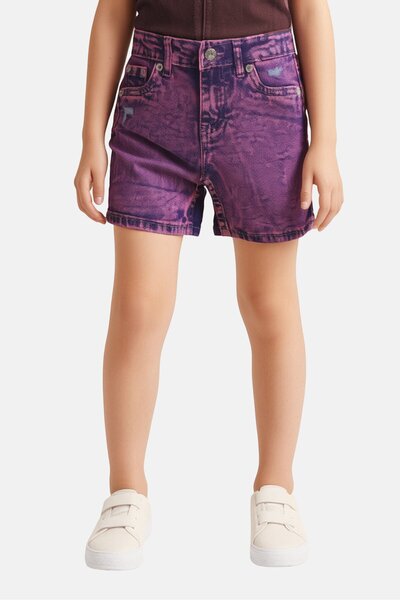 Levi's Kids Girl Washed Denim Shorts, Pink