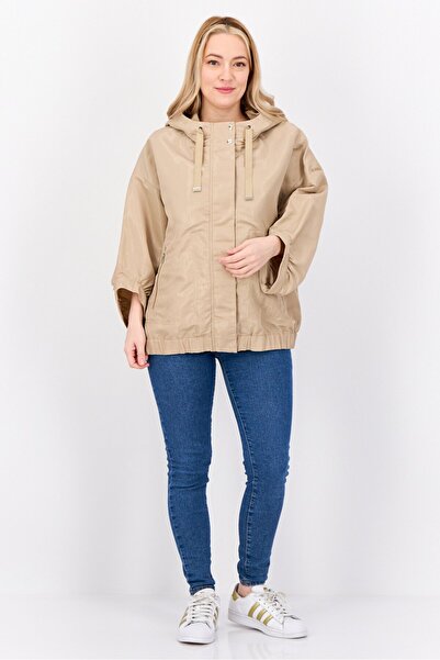 Geox Women Brand Logo Parka jacket, Beige