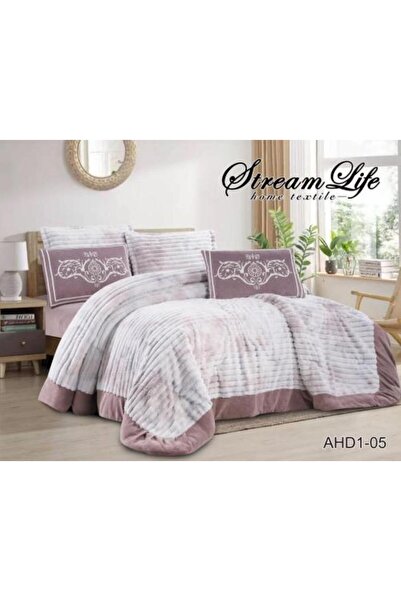 PROMISE طقم لحاف ستريم لايف كينج سايز مخملي جاكار - 6 قطع