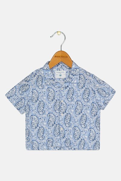 Gingersnaps Toddlers Boy Paisley Pattern Short Sleeve Tops, Multicolor