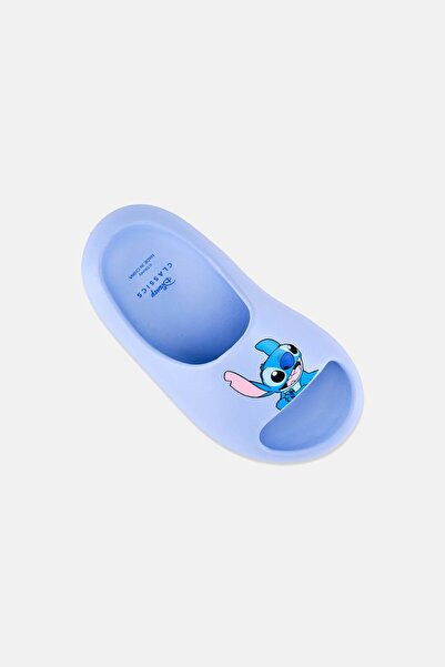Disney Kids Girl Stitch Slip On Slides, Light Blue