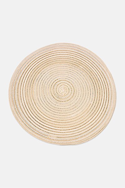 BEBEHOME 4 Pcs Round Placemats, Beige