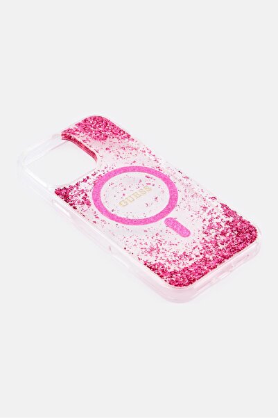 Guess iPhone 16 Pro Max Glittered Magsafe Protective Case, Pink