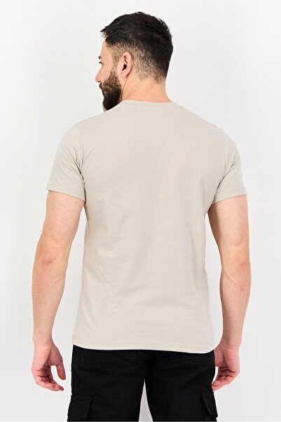 English Laundry Men Crew Neck Short Sleeves Brand Logo T-Shirt, Grey