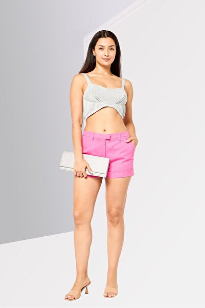 ETRO Women Textured Basic Shorts, Pink