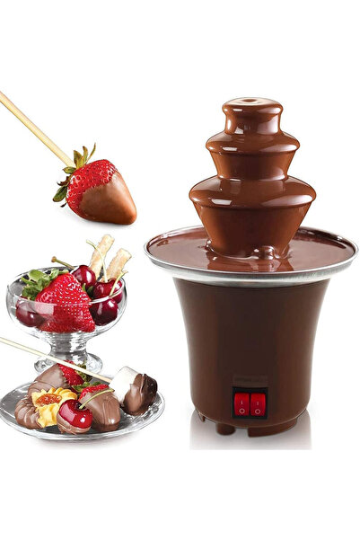 TodayShop Mini fântână electrică portabilă de ciocolată cu 3 niveluri pentru petreceri și evenimente