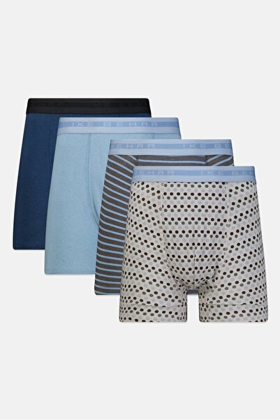 Ike Behar Men 4 Pieces Allover Print Boxer Briefs, Multicolor