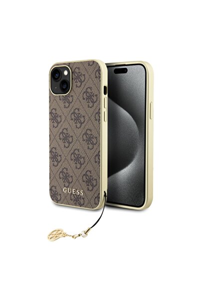 Guess Carcasă pentru iPhone 15 Plus, carcasă rigidă 4G cu fermoar, - maro