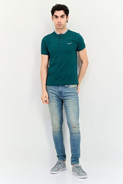 Levi's Men Regular Fit Brand Logo Short Sleeve Polo, Green