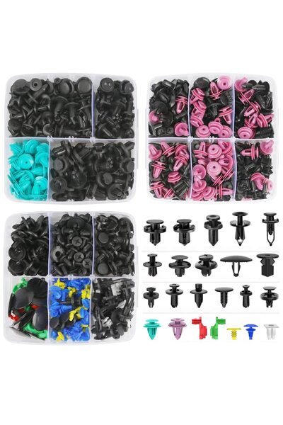 zola Set of 680 car clips/fixing clips, 23 types, universal, PVC, 17 x 17 x 14 cm