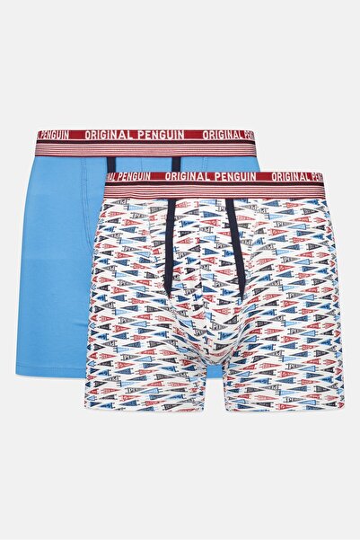Original Penguin Men 2 Pieces Brand Logo Boxer Briefs, Multicolor